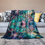 Colorful Mandala Throw Blanket Bohemian Boho Galaxy Blanket for Sofa Bed Couch Chair Or Dorm 60"x80"