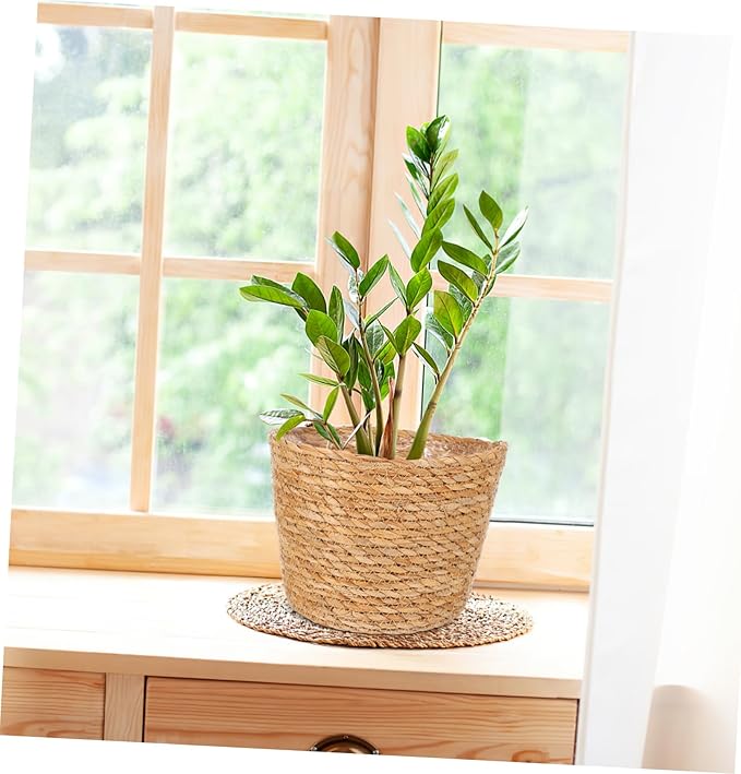 Rustic Woven Plant Baskets Indoor Rattan Flower Planter for Wedding Party Decorations