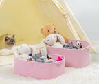 CubesLand Cube Storage Organizer Basket Bin, Cube Shelf Shelves Cotton Rope Basket, Durable Woven Rectangular Basket for Organizing, Nursery Toys Basket, 14x10x7.08IN Pink Basket