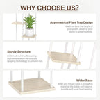 6 Tier Tall Plant Stand Indoor, Large Metal Wood Muti Level Vertical Planter Shelf Orchid Holder for Narrow Corner, Sturdy Heavy Duty Flower Display Rack for House Decor Living Room Bedroom, White