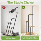 iDavosic.ly Tall Plant Stand Indoor, 4 Tier Corner Multiple Flower Holder Shelf with Wooden Trays, Space Saving Display Rack for Living Room Balcony Patio Porch Outdoor | Black & Brown