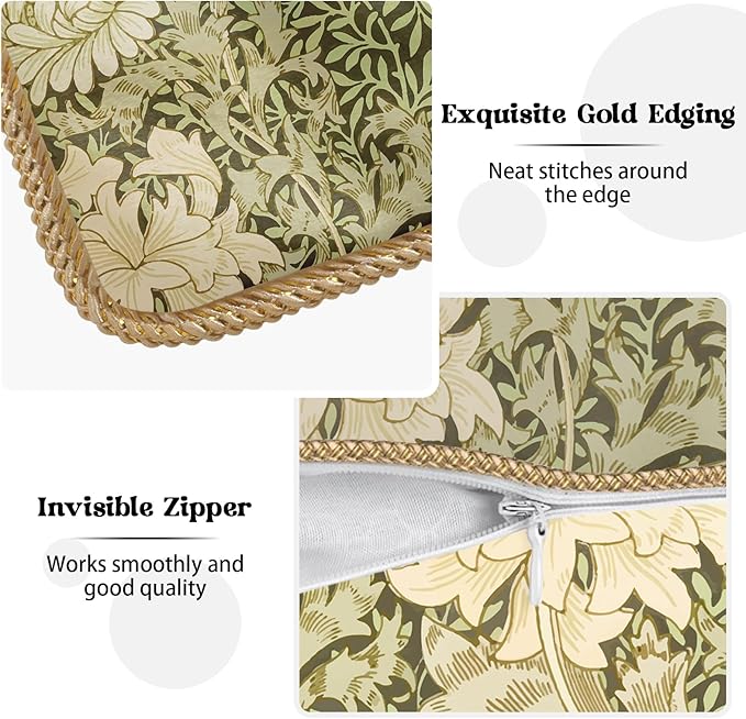 KSLIDS Vintage Green Flowers Soft Velvet Throw Pillow Covers Set of 2 Floral Plant Leaves Decorative Pillow Covers 20x20 Inch Chinoiserie Retro Pillow Case for Sofa Couch Bedroom Farmhouse Home Decor