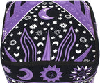 CRAFT KALA Large Hippie Mandala Meditation Floor Ottoman Pillow Cushion Pouf Cover Square Poufs Cover Bohemian Circle Floor Cushion Cover Outdoor Living Room Decor 20X20X14 inches, Purple Burning Sun