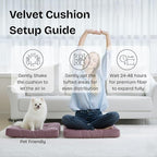 Floor Pillow for Sitting, Large Velvet Floor Seating Cushion for Adults, Tufted Big Pillow for Meditation, Yoga & Living Room, Machine Washable, 22x22 Inch, Lavender