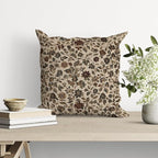 YOU FOUND ME William Morris Abstract Vintage Floral Velvet Design Throw Pillow Covers Home Decor, Retro Art Decor Pillowcase Cushion Cover for Bed Sofa Living Room, Square 18x18inch (Beige-Floral)