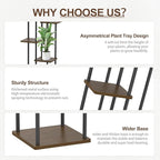 6 Tier Plant Stand Indoor Outdoor, Tall Metal Wood Muti-Level Planter Shelf Holder, Sturdy Large Vertical Corner Orchid Flower Pot Display Rack for Narrow House Decor Office Living Room Bedroom, Oak