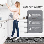 LuxStep Kitchen Mat Waterproof Kitchen Rugs for Floor Cushioned Anti-Fatigue Mat Non-Slip Standing Desk Mat Comfort Floor Mats for House Sink Office 17.3" x 60" Black