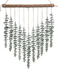 Artificial Hanging Eucalyptus Plant Wall Decor Fake Greenery Leaves Stems on 16.5in Stick Boho Rustic Nature Farmhouse Green Wall Art for Bathroom Bedroom Kitchen Nursery Office