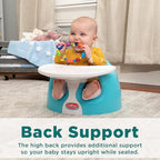 Nuby My Floor Seat - Portable Baby Chair with Soft Foam Cushion, Safety Harness, and High Back Design - 4+ Months - Aqua