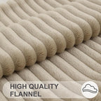 Simmore Decorative Spring Throw Pillow Covers 20x20 Set of 2, Soft Natural Plush Flannel Double-Sided Fluffy Couch Pillow Covers for Sofa Living Room, Light Brown