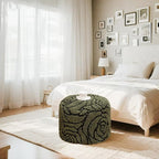 Asuprui Fluffy Flower Pouf Ottoman Cover Only – 20"x14" Round Plush Fuzzy Pouf Shell for Footrest, Stool or Floor Seat, Soft Removable Home Decor (No Insert Included) (Green)