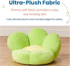 ECR4Kids SoftZone Flower-Shaped Cozy Floor Cushion, 25in, Flexible Seating, Bright Green