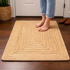 Savi Home Hand Woven Jute Braided Rug, 2'x3' - Natural, Reversible Boho Entry Area Rugs for Kitchen, Living Room, Farmhouse Indoor Outdoor Decorative Floor Rug, 24x36 Inches