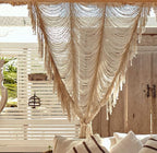 Macrame Curtain Boho Curtain Doorway Window Wall Decor Fiber Yarn Art Craftsmanship Bedroom Headboard Décor,59" W x 75" H(1 Panel)