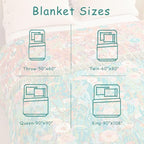 Boho Throw Blanket - 90"x90" 100% Cotton Ultra Soft Lightweight Spring Blanket, 4-Layer Breathable Muslin Blankets for Bed Couch, Reversible Green Floral Printed Bohemian Cotton Quilt
