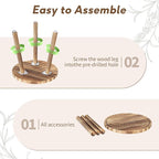 Uneedem Plant Stand Indoor - 3-Pack Taller Single Wood Plant Stand for 6-12 Inch Pots, Mid-Century Modern Plants Stool for Large Plants, Small Round Wooden Planter Table for Living Room, Balcony