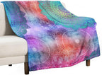 Mandala Throw Blanket Colorful Floral Flowers Bohemian Boho Blanket for Sofa Bed Couch Chair Or Dorm 50"x60"