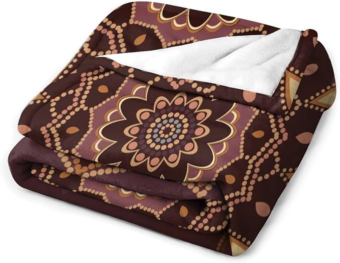 Mandala Throw Blanket Indian Hippie Bohemian Art Floral Texture Ornamental Pattern Blanket for Sofa Bed Couch Chair Or Dorm 30"x40"