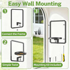 iDavosic.ly Wall Plant Picture Frame Holder Set of 3 for Indoor, Metal Stand with Hanging Hooks, Floating Flower Display Decor, Space Saving & Easy to Assemble (Pots/Chains/Plants Not Included)