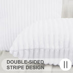 Simmore Decorative Spring Throw Pillow Covers 18x18 Set of 2, Soft Natural Plush Flannel Double-Sided Fluffy Couch Pillow Covers for Sofa Living Room, White