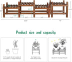Wood Flower Stand Small Plant Stand Indoor Outdoor Plant Shelf Low Window Shelf for Plants Windowsill Plant Rack for Patio Balcony Hallway Garden (45.5”Long,Multiple Combination Way,4 Tiers)