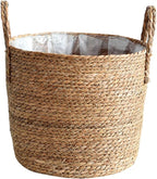 Straw Flower Pots, Plant Baskets Indoor, Basket Planter, Versatile Rattan Grass Woven Flower Planter, Plant Pot for Living Room Balcony Garden Decoration,Indoor & Outdoor