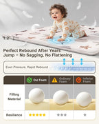 Baby Play Mat for Floor,1.2" Thick 50x50 Playpen Mat,Safe Padding Tummy Time Mats for Babies and Infants Toddlers,Cushioning Foam Mats for Kids Crawling,Non-Slip Baby Playmat,Yoga,Tatami,Nursery Rug
