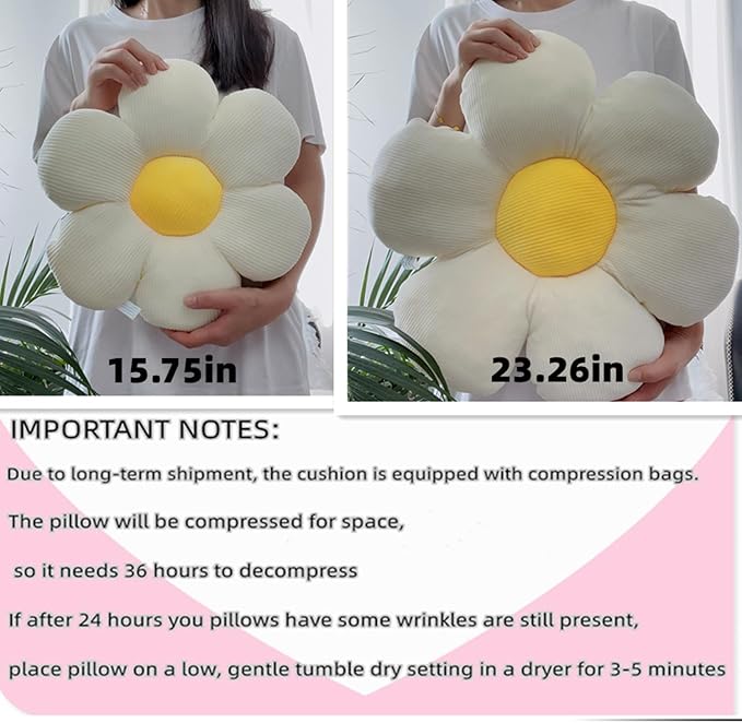 Flower Pillow,FlowerShaped Throw Pillow Cushion Seating six Petal23.26 Green Flower PlushThrow Pillow Floor Pillows Home Decorative Seating Cushions