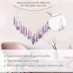Luxbrand Pink & Purple Macrame Hanging Boho Wall décor, Large Tassel Wall Hanging with Wood Beads, Purple Wall Decor for Bedroom Living Room Girls Room Nursery, 41" W x 32" H