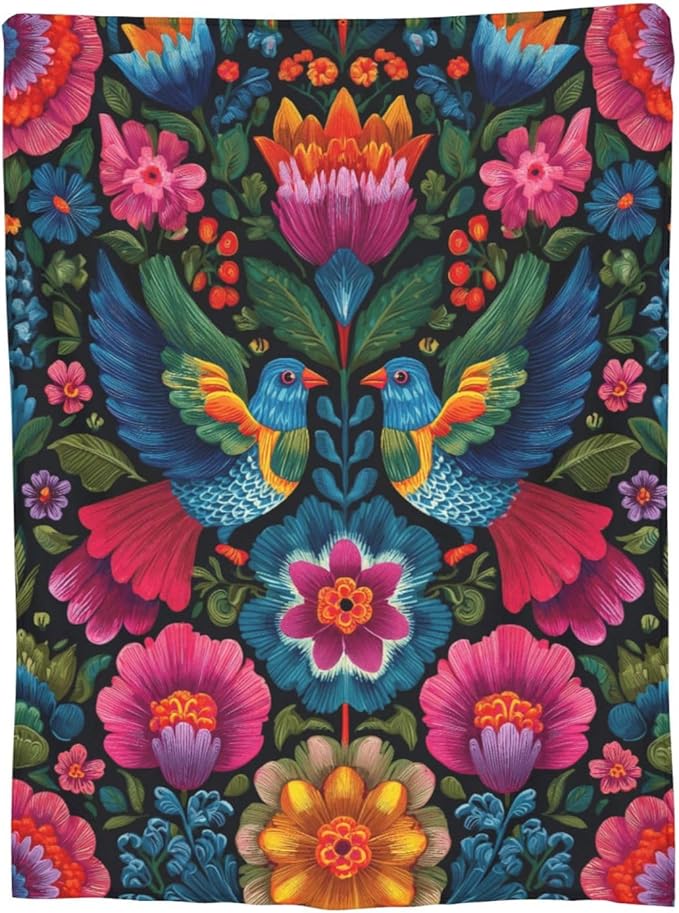 Mexico Bird Throw Blanket Soft Flannel Blanket 60"x50" in Bed Blanket Home Decor for Room Sofa Couch All Season