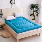 MAXYOYO Japanese Floor Mattress Futon Mattress, Thicken Tatami Mat Sleeping Pad Foldable Roll Up Mattress Boys Girls Dormitory Mattress Pad Kids Floor Lounger Bed Couches and Sofas, Turquoise, Queen