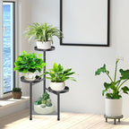 4 Tier Plant Stand Indoor Flower Shelf, Metal Flower Pot Stands for Indoor Plants, Black Corner Tall Plant Display Holder for Patio Garden Living Room Balcony Bedroom