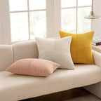 MIULEE Mustard Yellow Decorative Throw Pillow Covers 18x18 Inch for Couch Bed Sofa Pack of 2 Boho Farmhouse Throw Pillows Soft Cross Corduroy Patchwork Textured Cushion Cases