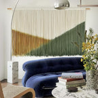 Flber Macrame Wall Hanging Large Yarn Wall Art 57" W x 31" L Modern Bohemian Home Décor for Living Room or Bedroom