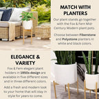 Fox & Fern Mid Century Tall Plant Stand — 10 Inch Fixed Size Raised Bamboo Plant Stand for Indoor Pots (Not Included) - Modern Flower Pot Holder with Plug In Design - Easy to Assemble - Bamboo