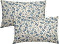 Light Blue Floral Pillow Covers 12x20 Set of 2 Vintage Rustic Old Style Cute Small Flower Blue Cream Print Decorative Outdoor Pillowcases Farmhouse Throw Cushion Case Decor for Couch Sofa Bed