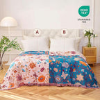 Boho Throw Blanket - 100% Cotton Ultra Soft Muslin Blanket, 50"x60" Lightweight Floral Butterfly Framhouse Bedding Spring Blanket for Bed, All Season Beige Bohemian Bedroom Home Decor Quilt