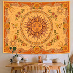 Spenlife Boho Sun and Sunflower Tapestry Bohemian Tapestry for Bedroom Vibrant Tapestries Wall Hanging Bedroom Living Room Wall Art and Home Decor 60x80
