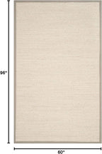 SAFAVIEH Area Rug 5x8 - Natural Fiber Collection - Marble & Khaki, Sisal, Woven Design with Border (NF143E)
