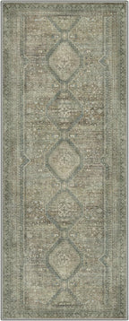 GENIMO Runner Rug 2x5 Non Slip Machine Washable Hallway Runner Rug, Low Pile Lightweight Rugs for Entryway, Hallway, Kitchen and Corridor, Sage/Blue