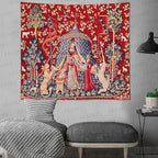 FEASRT Princess European Royal Tapestry, 90x84 Inches Soft Flannelette, Medieval Maiden Wall Blanket