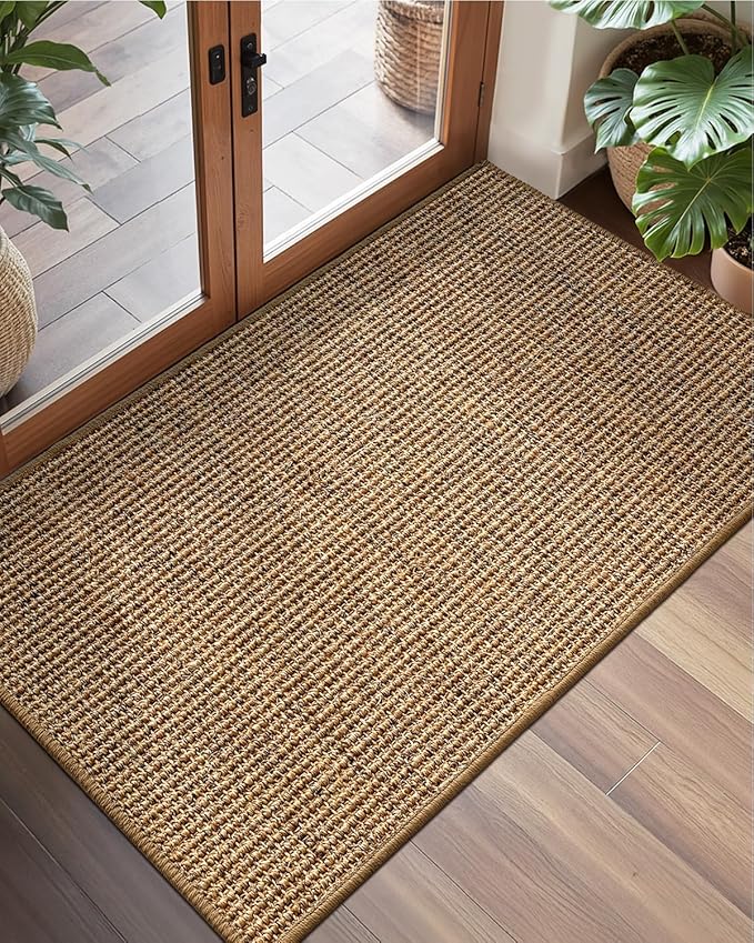 Color&Geometry Handwoven Jute Entry Rug - Natural Textured Front Door Mat 36"x60", Non-Slip Durable & Eco-Friendly Doormat for High-Traffic Entrance, Rustic Farmhouse Welcome Mat, Sisal Brown