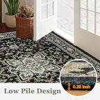 Area Rugs 10x14 Living Room Rug: Washable Rug Soft Vintage Boho Carpet Indoor Floor Non-Slip Stain Resistant Large Carpets for Bedroom Dining Room Farmhouse Nursery Home Office Beige