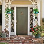 Set of 2 Hanging Planters for Indoor Outdoor Plants, 8 Inch Self-Watering Hanging Flower Pots with Drainage Hole & Removable Water-Storage Tray (Hooks)