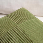 Fancy Homi 2 Packs Moss Green Lumbar Decorative Throw Pillow Covers 16x32 Inch for Living Room Couch Bed, Rustic Farmhouse Boho Home Decor, Soft Striped Corduroy Rectangle Accent Cushion Case 40x80 cm