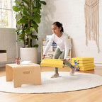ECR4Kids SoftZone Square Floor Cushions with Handle, Flexible Seating, Yellow, 6-Piece