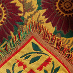 Red Sunflower Throw Blanket with Fringe Boho Throw Blankets Recliner Chair Couch Sofa Cover Woven Reversible Cotton Bohemian Tapestry Hippie Room Home Decor Double Side 50"x70"