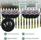 Riare 6 Pack 36 Inch Black Felt Window Box Liners- Fabric Trough Planter Basket Liners Replacement, Non-Woven Hanging Plant Liner for Wall Hanging Basket, Garden Fence Railing (Avoid Bird Nesting)