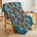 Ornamental Mandala Throw Blanket Indian Hippie Bohemian Art Floral Texture Pattern Blanket for Sofa Bed Couch Chair Or Dorm 30"x40"