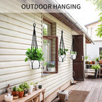 Macrame Plant Hanger - Fits 4 to 13 inches Pots for Indoor Outdoor, 35"/29"/23" Different Sizes Set, Black (POTS NOT Included)